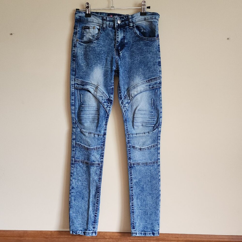 Phat Farm Boys Skinny Denim Blue Stretch Jeans Size 14